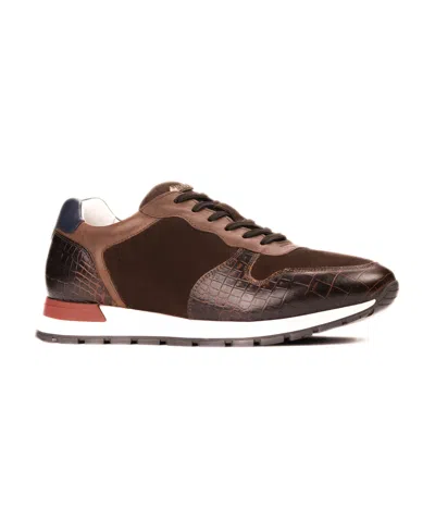 Carlos By Carlos Santana Men's Hazel Reptile Fashion Sneakers In Chocolate Brown