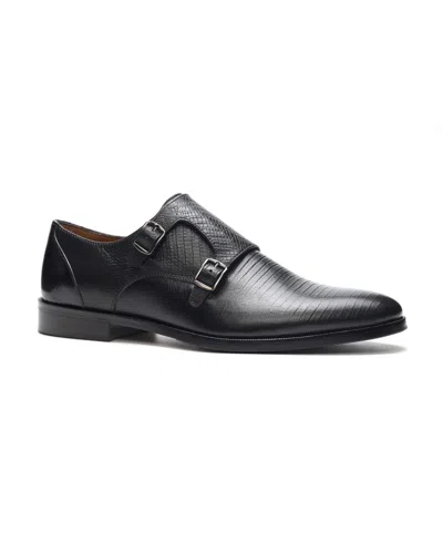 Carlos By Carlos Santana Men's Jack Double Monk Strap Dress Shoe In Black Leather