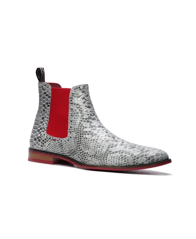 Carlos By Carlos Santana Men's Mantra Snake Print Chelsea Boots In White