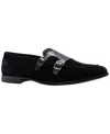 Carlos By Carlos Santana Men's Twin Buckle Strap Round-toe Loafers In Black