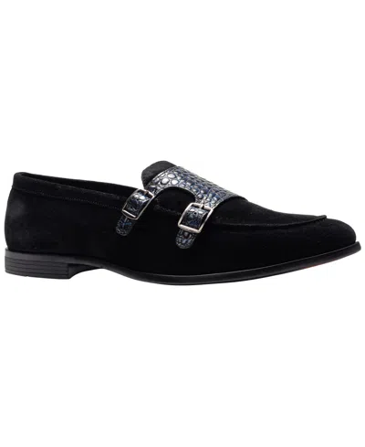 Carlos By Carlos Santana Men's Twin Buckle Strap Round-toe Loafers In Black