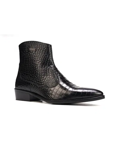 Carlos By Carlos Santana Men's Zappa Cowboy Fashion Boots In Black Croco