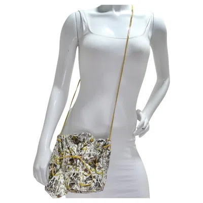 Pre-owned Carlos Falchi 1980s  Drawstring Crossbody Bag In Gray