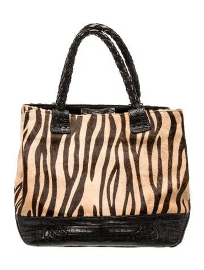 Pre-owned Carlos Falchi Calf Hair Hobo In Brown