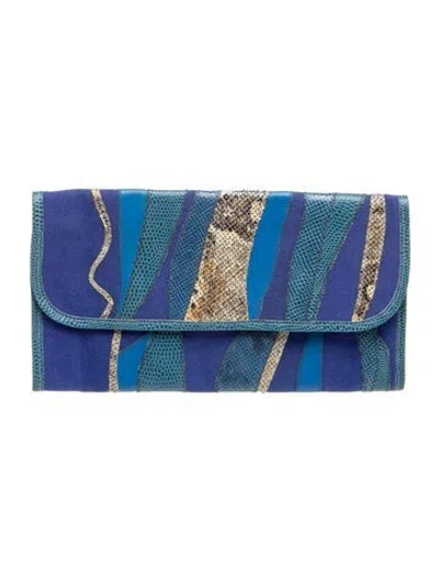 Pre-owned Carlos Falchi Canvas Clutch In Black