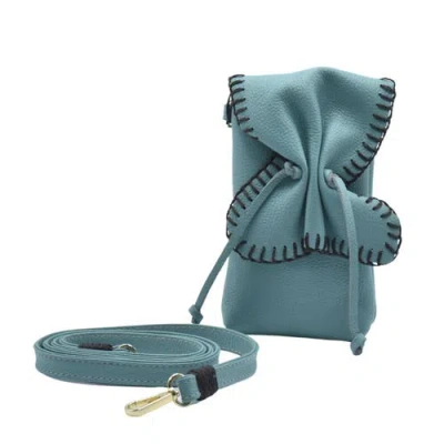 Carlos Falchi Cell Phone Butterfly Leather Bag In Blue