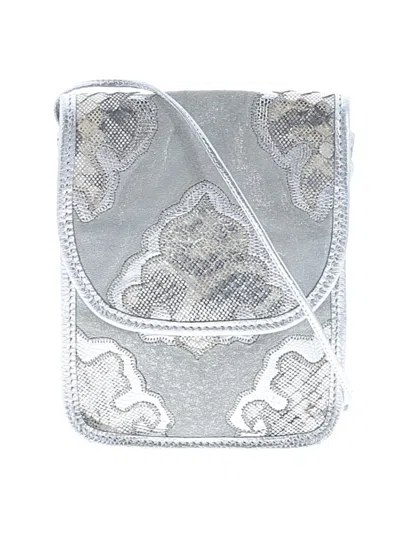 Pre-owned Carlos Falchi Crossbody Bag In Silver