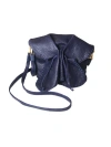 Carlos Falchi Full Size Convertible Butterfly Lambskin Crossbody Bag In Blue