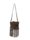 Carlos Falchi Full Size Fringe Suede Butterfly Crossbody Bag In Brown