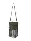 Carlos Falchi Full Size Fringe Suede Butterfly Crossbody Bag In Green