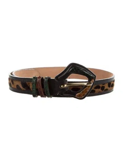 Pre-owned Carlos Falchi Leather Belt In Black