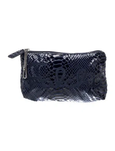 Pre-owned Carlos Falchi Leather Clutch In Blue