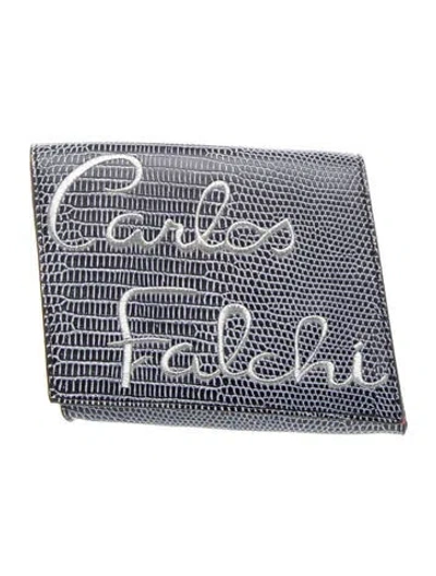 Pre-owned Carlos Falchi Leather Clutch In Blue