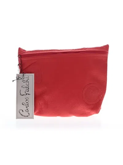 Carlos Falchi Leather Clutch In Red