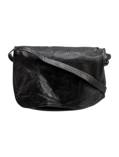 Pre-owned Carlos Falchi Leather Crossbody Bag In Black