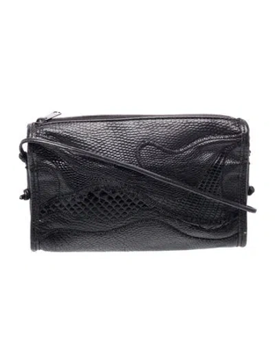 Pre-owned Carlos Falchi Leather Crossbody Bag In Black