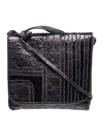 Pre-owned Carlos Falchi Leather Crossbody Bag In Blue