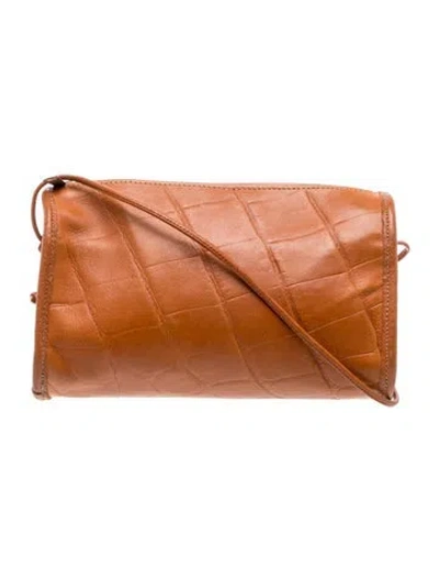 Pre-owned Carlos Falchi Leather Crossbody Bag In Brown