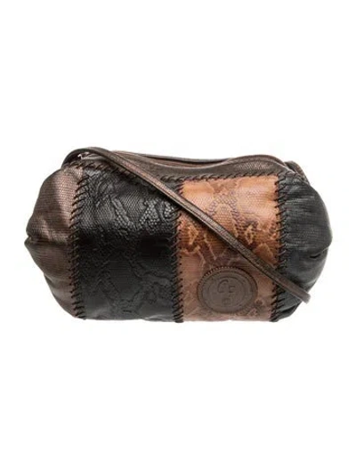 Pre-owned Carlos Falchi Leather Crossbody Bag In Brown