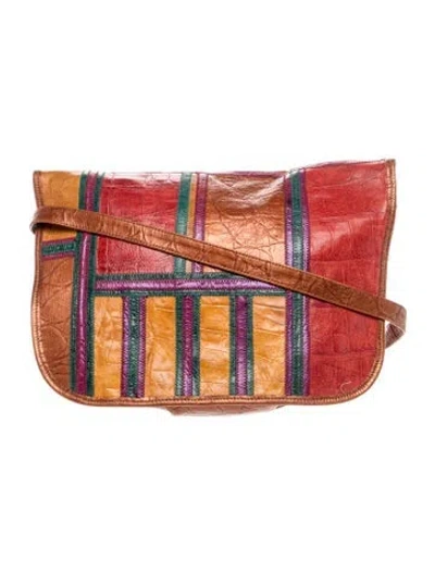 Pre-owned Carlos Falchi Leather Crossbody Bag In Multicolor