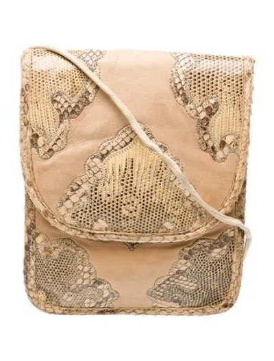 Pre-owned Carlos Falchi Leather Crossbody Bag In Neutral