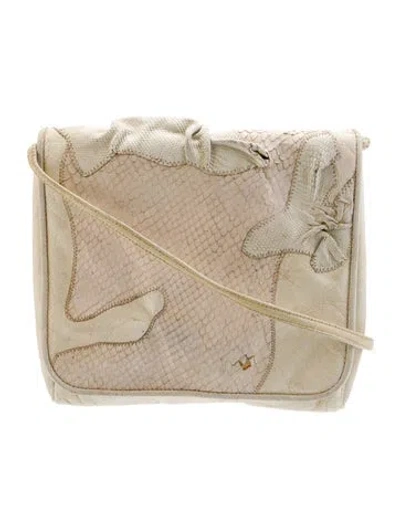 Pre-owned Carlos Falchi Leather Crossbody Bag In Neutral