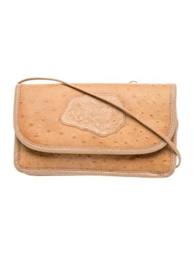 Pre-owned Carlos Falchi Leather Crossbody Bag In Neutral