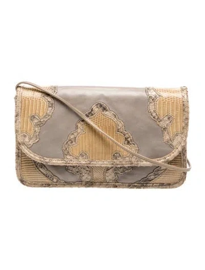 Pre-owned Carlos Falchi Leather Crossbody Bag In Neutrals