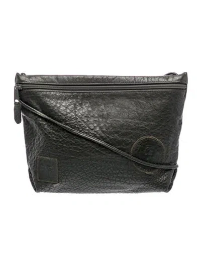 Pre-owned Carlos Falchi Leather Messenger Bag In Black