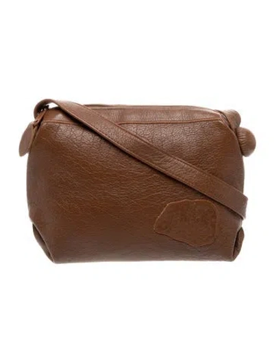 Pre-owned Carlos Falchi Leather Messenger Bag In Brown