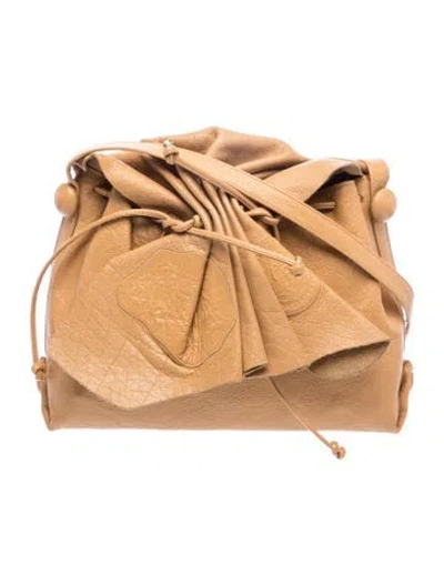 Pre-owned Carlos Falchi Leather Messenger Bag In Neutral