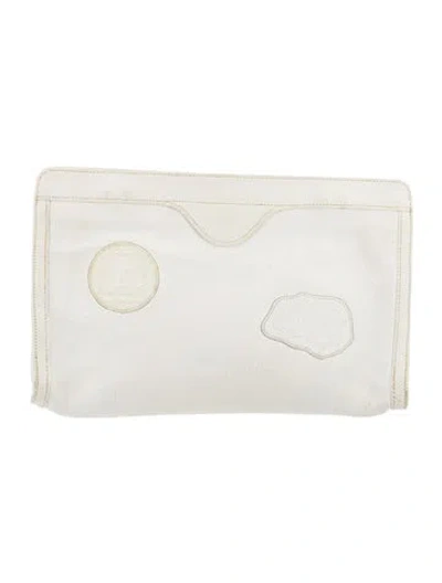 Pre-owned Carlos Falchi Leather Portfolio In Neutral