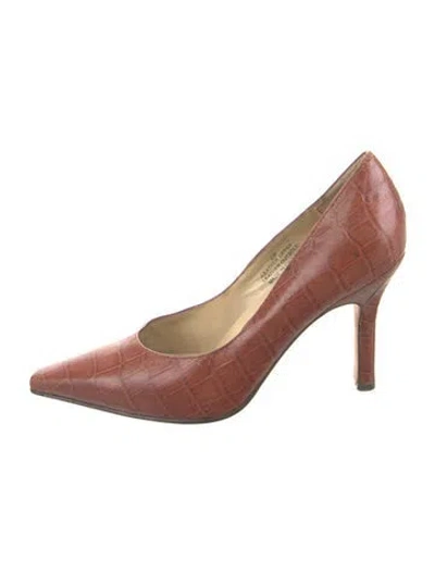 Pre-owned Carlos Falchi Leather Pumps In Brown
