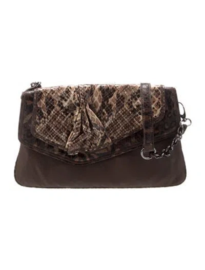 Pre-owned Carlos Falchi Leather Shoulder Bag In Brown