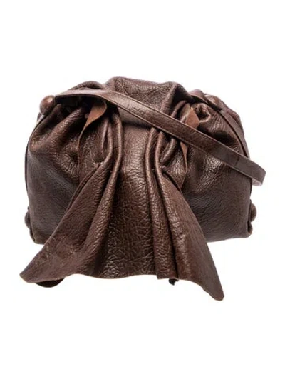 Pre-owned Carlos Falchi Leather Shoulder Bag In Brown