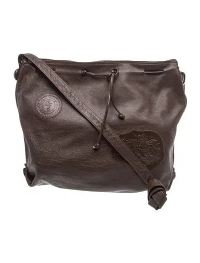 Pre-owned Carlos Falchi Leather Shoulder Bag In Brown