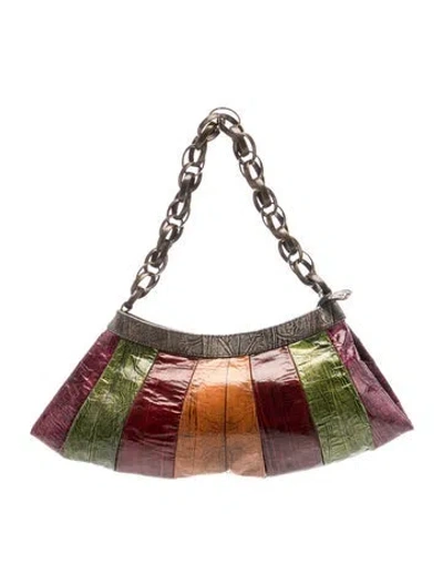 Pre-owned Carlos Falchi Leather Shoulder Bag In Brown