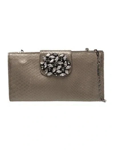 Pre-owned Carlos Falchi Leather Shoulder Bag In Gray