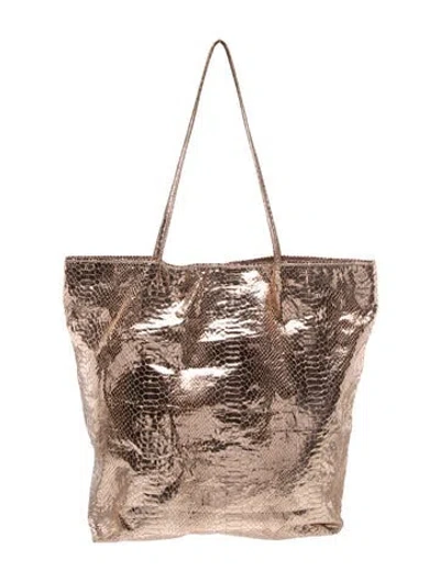 Pre-owned Carlos Falchi Leather Shoulder Bag In Metallic/neutrals