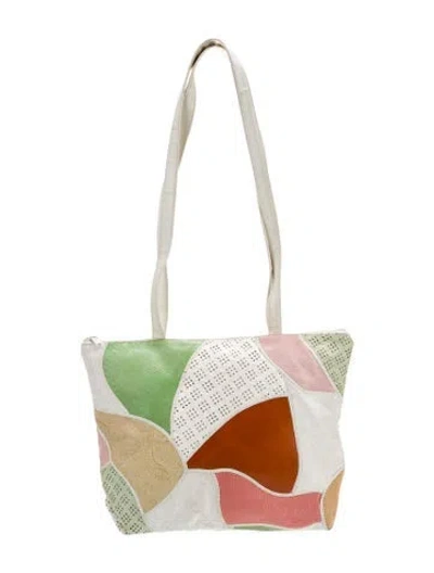 Pre-owned Carlos Falchi Leather Shoulder Bag In Neutral