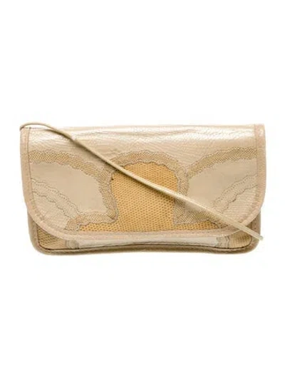 Pre-owned Carlos Falchi Leather Shoulder Bag In Neutral