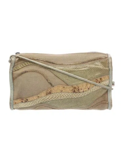 Pre-owned Carlos Falchi Leather Shoulder Bag In Neutral