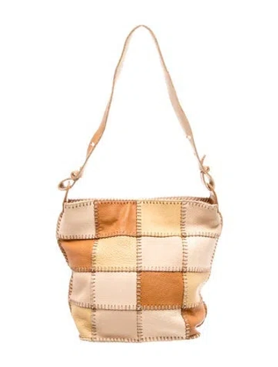 Pre-owned Carlos Falchi Leather Shoulder Bag In Neutral