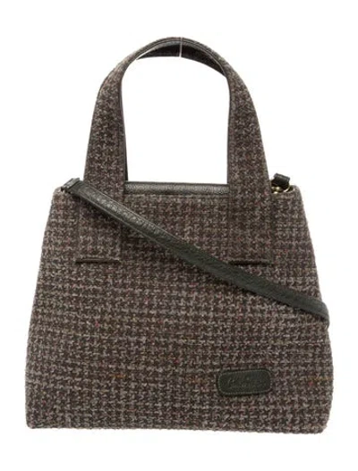 Pre-owned Carlos Falchi Leather Top Handle Bag In Brown