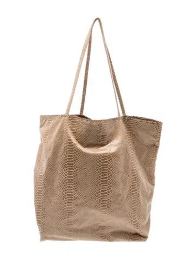 Pre-owned Carlos Falchi Leather Tote In Brown