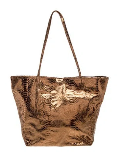 Pre-owned Carlos Falchi Leather Tote In Brown