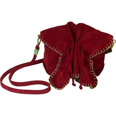Carlos Falchi Medium Butterfly Suede Leather Bag In Pink