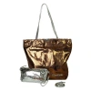 Carlos Falchi Microfiber Python Tote In Copper