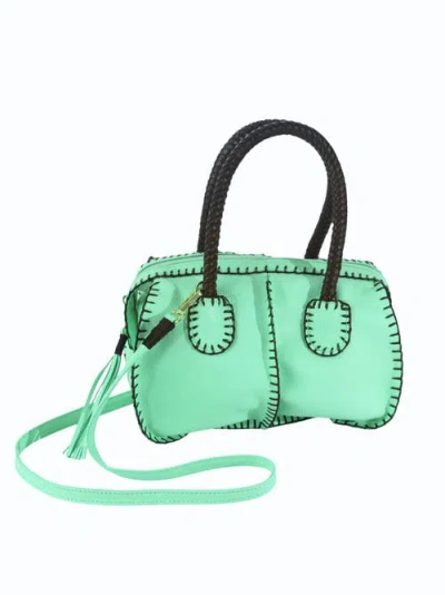 Carlos Falchi Mini Barrel Top Grain Leather Bag In Pattern