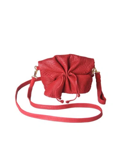 Carlos Falchi Mini Butterfly Lambskin Convertible Crossbody Bag In Red